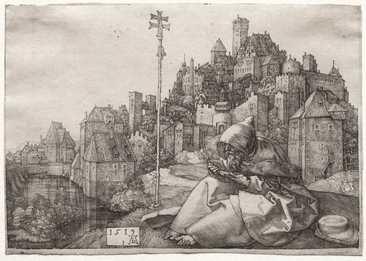 St. Anthony Reading av Albrecht Dürer