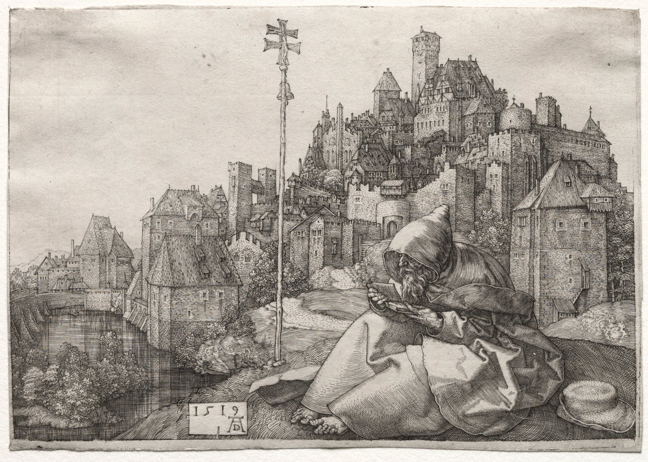 St. Anthony Reading, 1519. av Albrecht Dürer