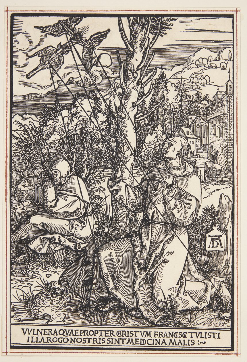 St. Francis mottar stigmata av Albrecht Dürer