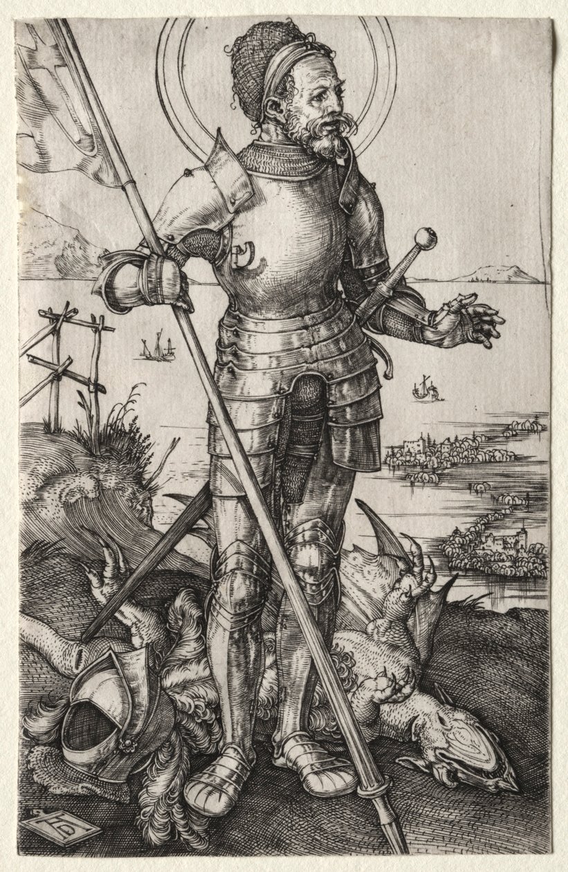 St. George til fots, ca. 1504-1505. av Albrecht Dürer