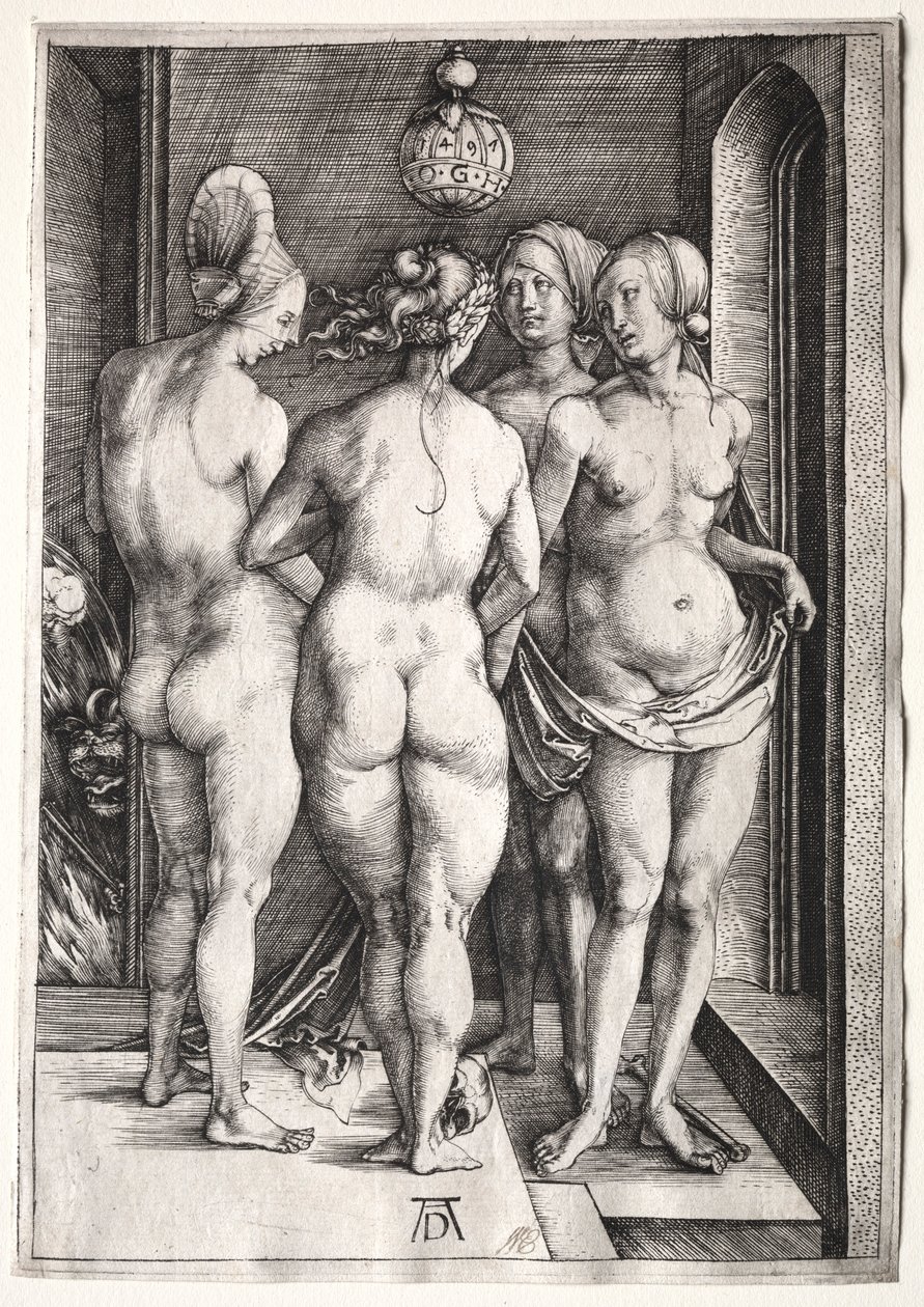De fire heksene fire nakne kvinner, 1497. av Albrecht Dürer