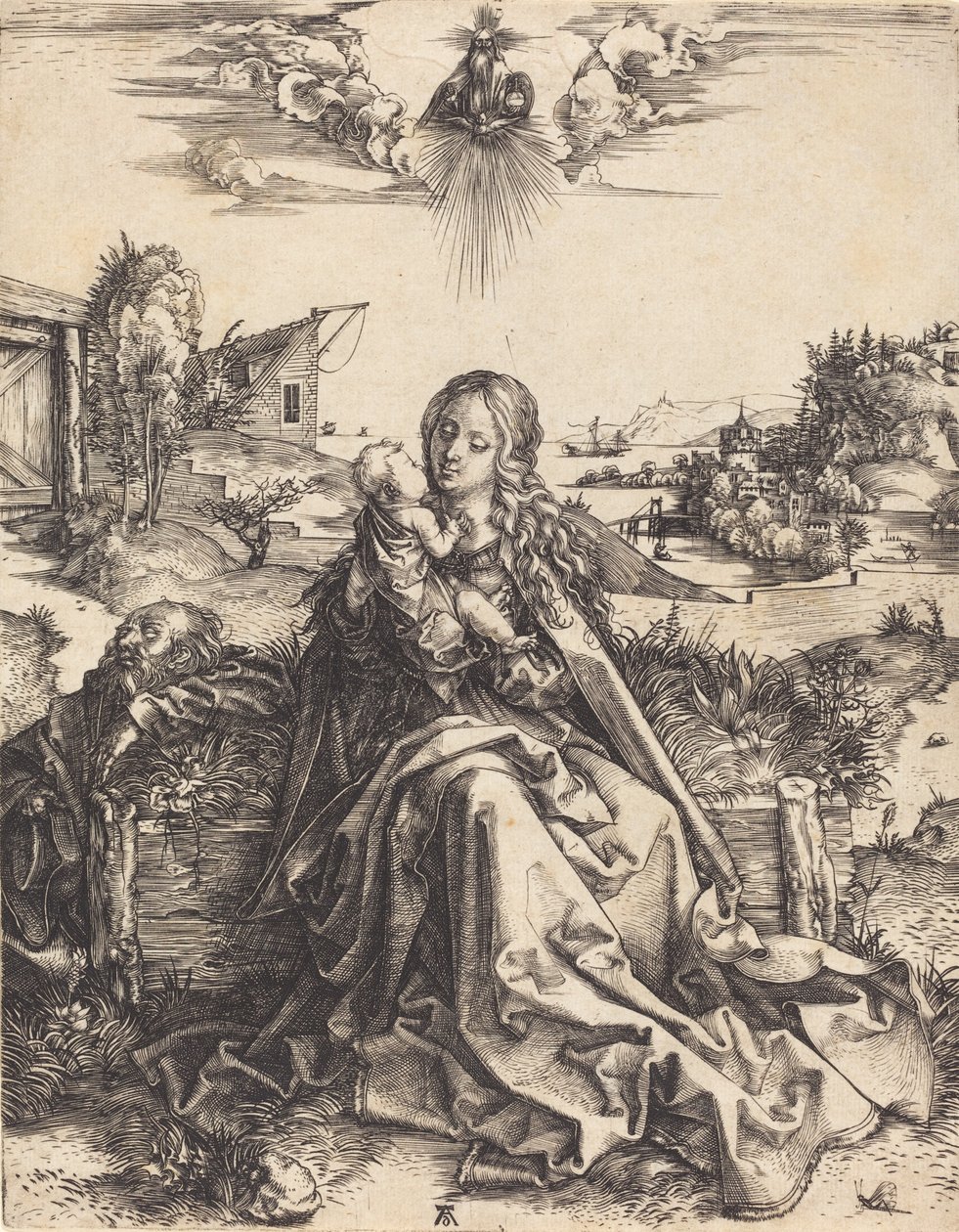 Den hellige familie med maifluen, 14951496. av Albrecht Dürer