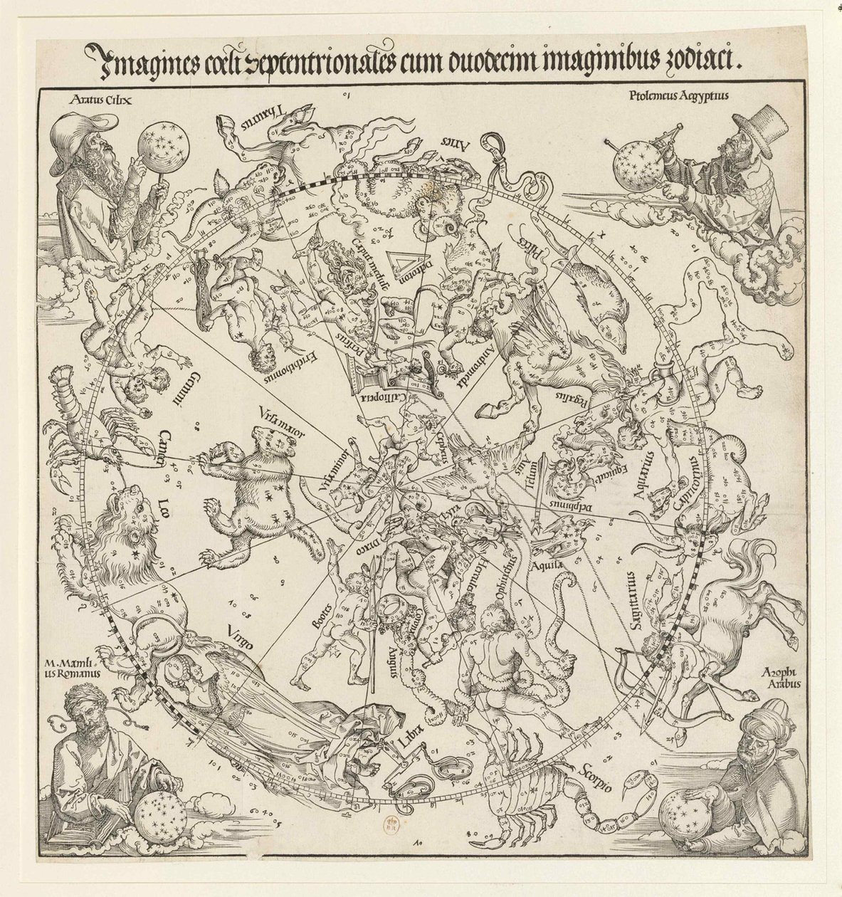Den nordlige himmelhalvkule, 1515. av Albrecht Dürer
