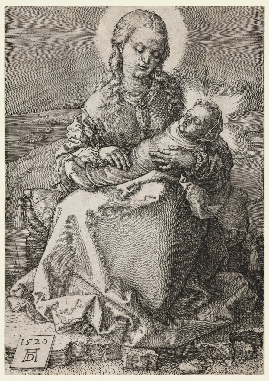 Jomfruen og barnet i swaddled klær av Albrecht Dürer