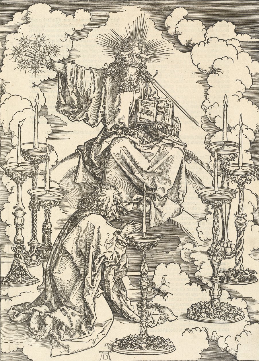 Visjonen om de syv lysestaker, 1498. av Albrecht Dürer