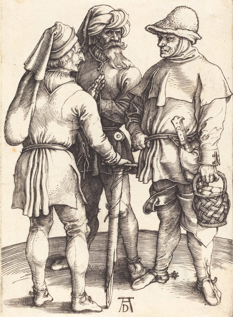 Tre bønder i samtale, ca. 1497. av Albrecht Dürer
