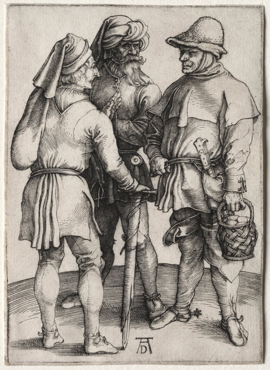 Tre bønder i samtale, ca. 1497. av Albrecht Dürer