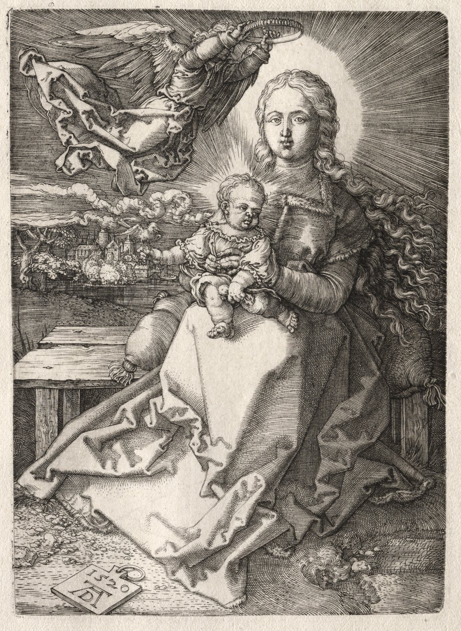 Jomfru kronet av en engel av Albrecht Dürer