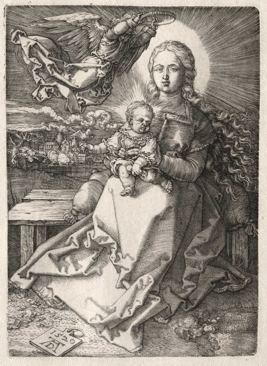Jomfru kronet av en engel, 1520. av Albrecht Dürer