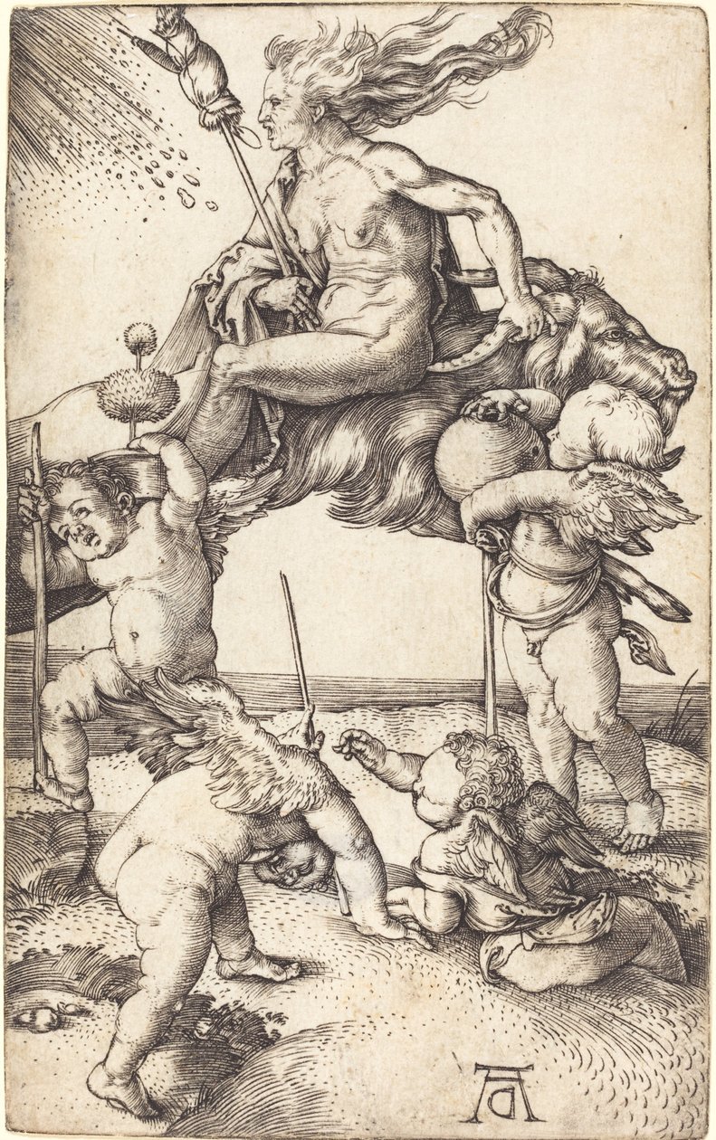 Heks som rir på en geit av Albrecht Dürer