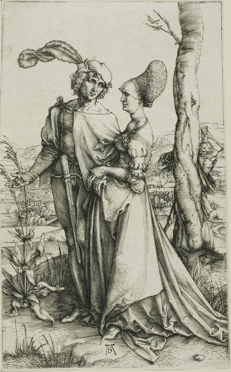 Ungt par truet av døden (The Promenade) av Albrecht Dürer