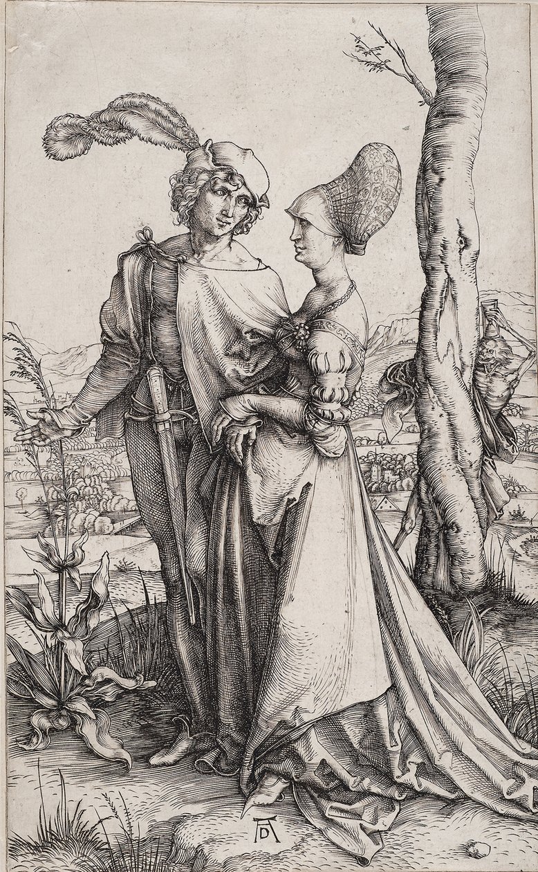 Ungt par truet av døden Promenade av Albrecht Dürer