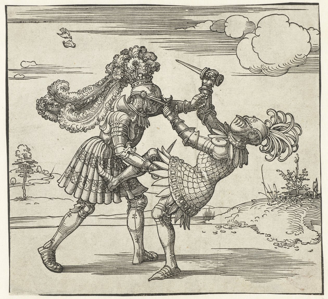 To riddere som kjemper av Albrecht Dürer or Duerer