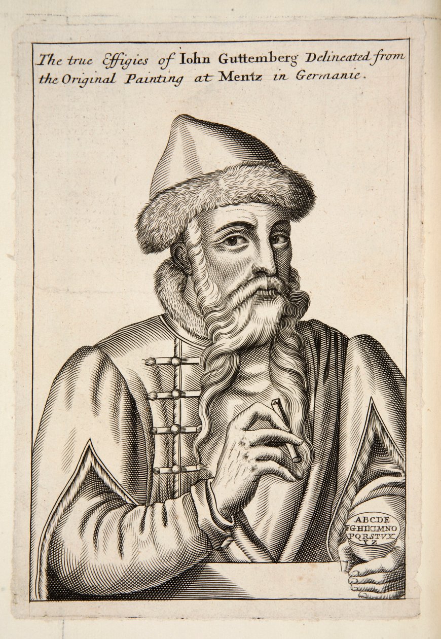 John Guttemberg, pub. 1683 gravering. av Albrecht Mentz
