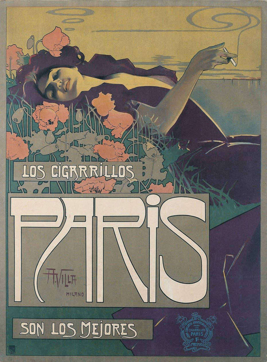 Sigaretter Paris, 1901 av Aleardo Villa
