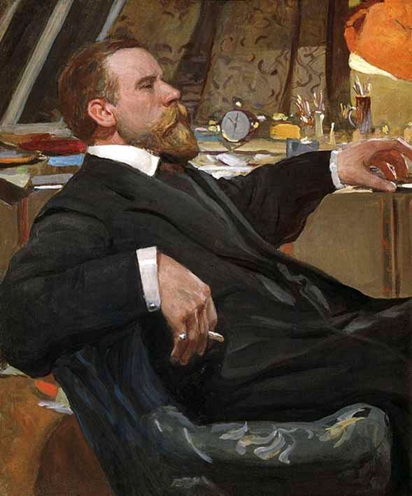 Portrettet av kunstneren Ivan Goryushkin -Sorokopudovn: -n av Aleksandr Vakhrameev