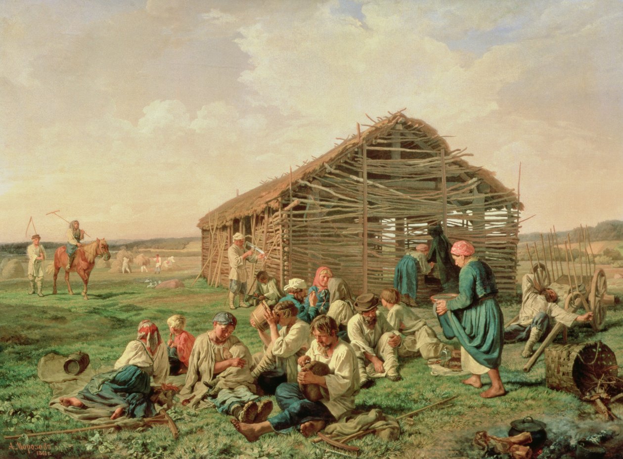 Hvil under Haying, 1861 av Aleksandr Ivanovich Morozov
