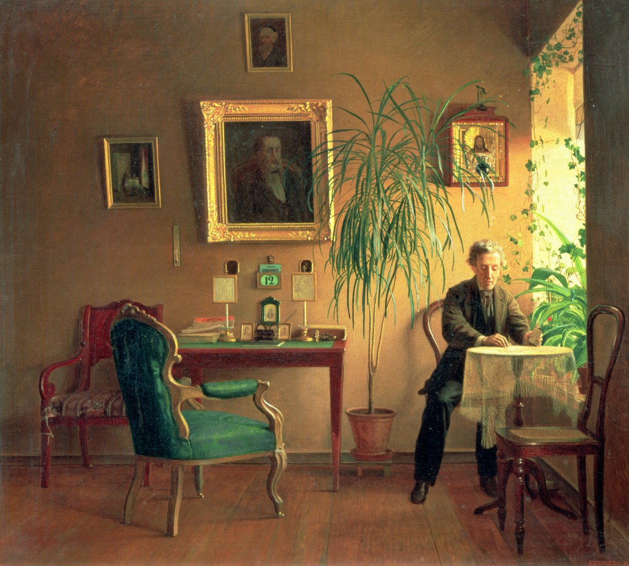 Interiør, 1871 av Aleksei Alekseevich Bobrov