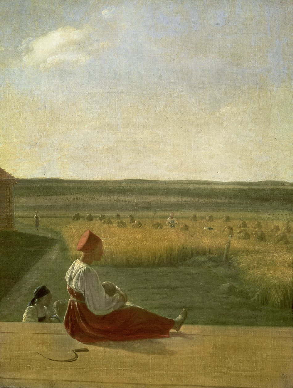 Høsting om sommeren, 1820-årene av Aleksei Gavrilovich Venetsianov