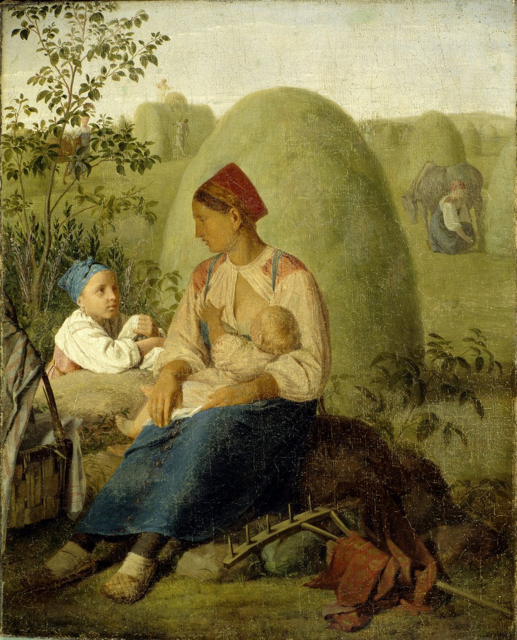 Høyproduksjon, før 1827 av Aleksei Gavrilovich Venetsianov