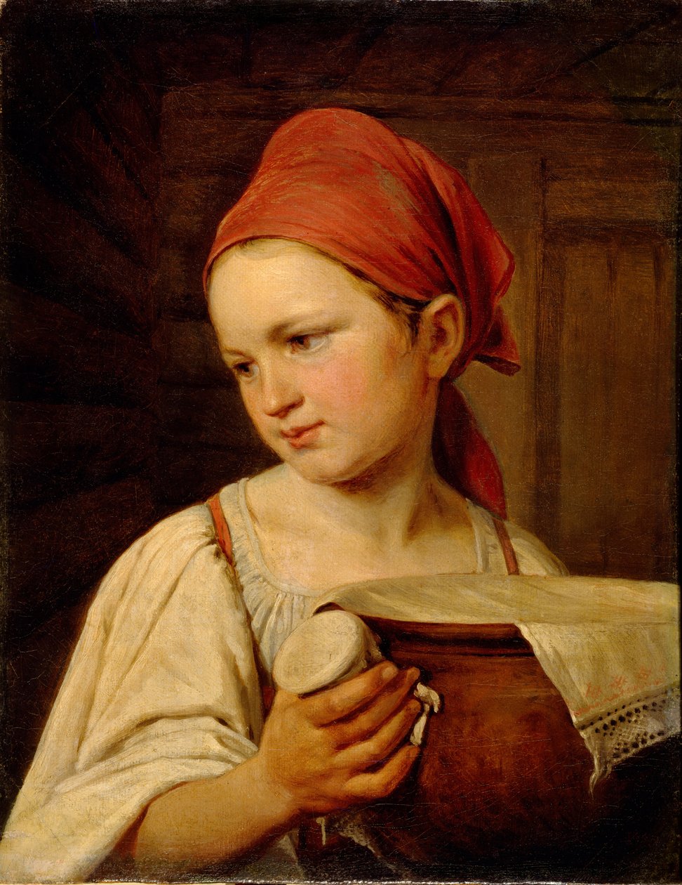 Milkgirl, 1820 av Aleksei Gavrilovich Venetsianov