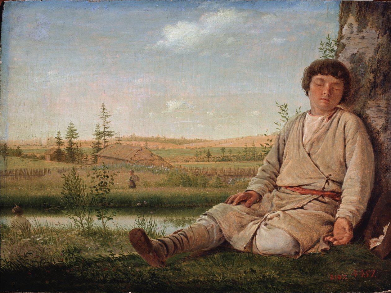 Sovende gjetergutt, 1823 av Aleksei Gavrilovich Venetsianov