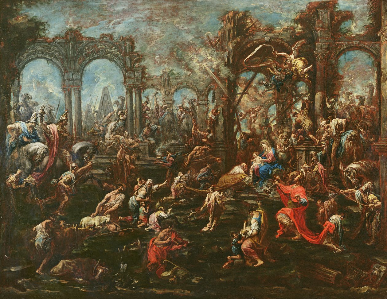 Tilbedelse av magiene av Alessandro Magnasco