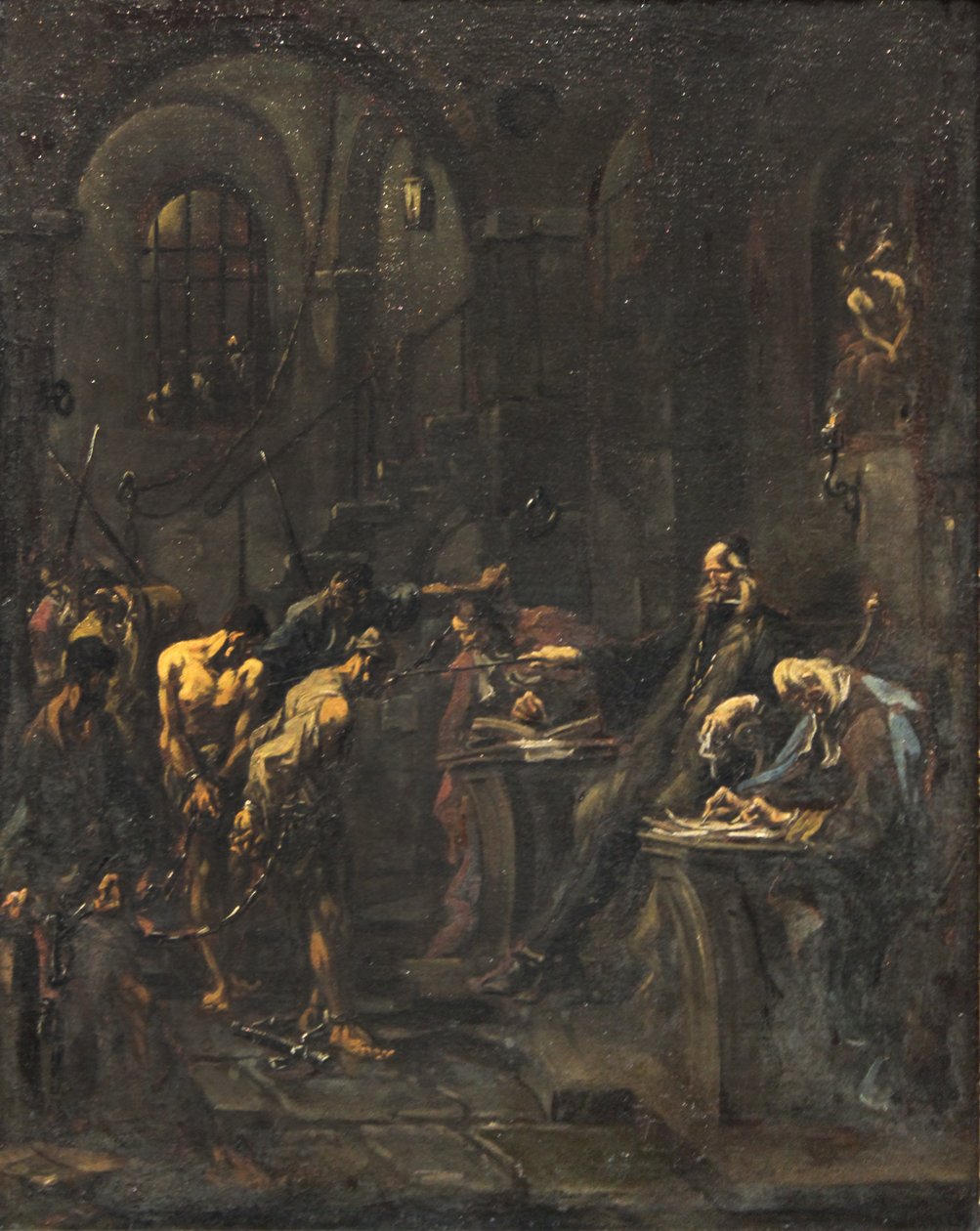 Pinlig avhør (torturscene) av Alessandro Magnasco