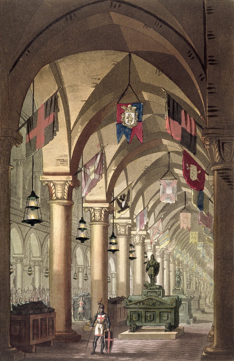 Tombs of the Knights Templar, ca. 1820-39 (akvatint) av Alessandro Sanquirico