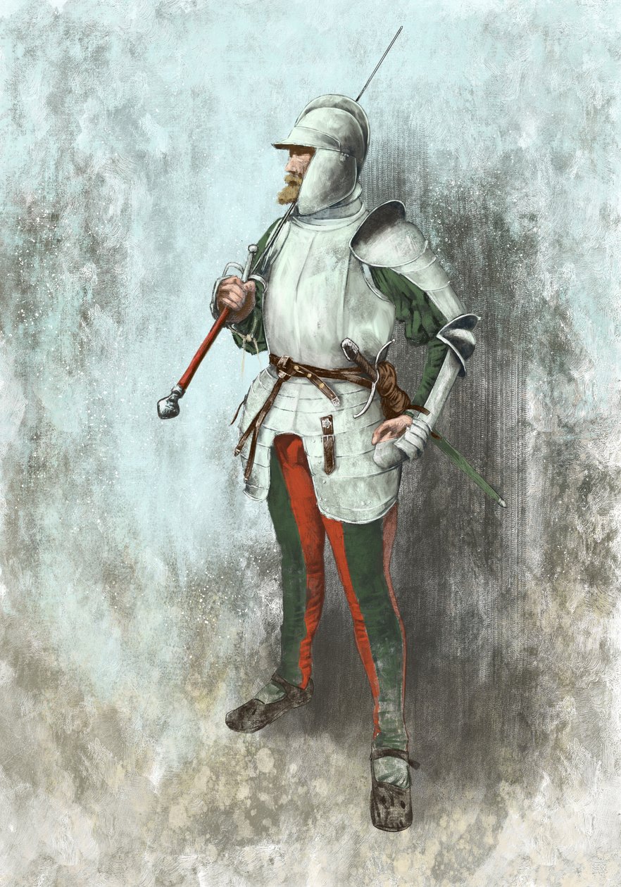 Lansquenet i rustning (illustrasjon) av Alessandro Lonati