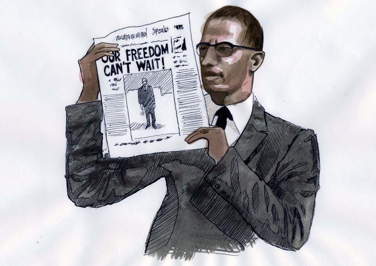 Malcolm X (1925-1965) afroamerikansk aktivist av Alessandro Lonati