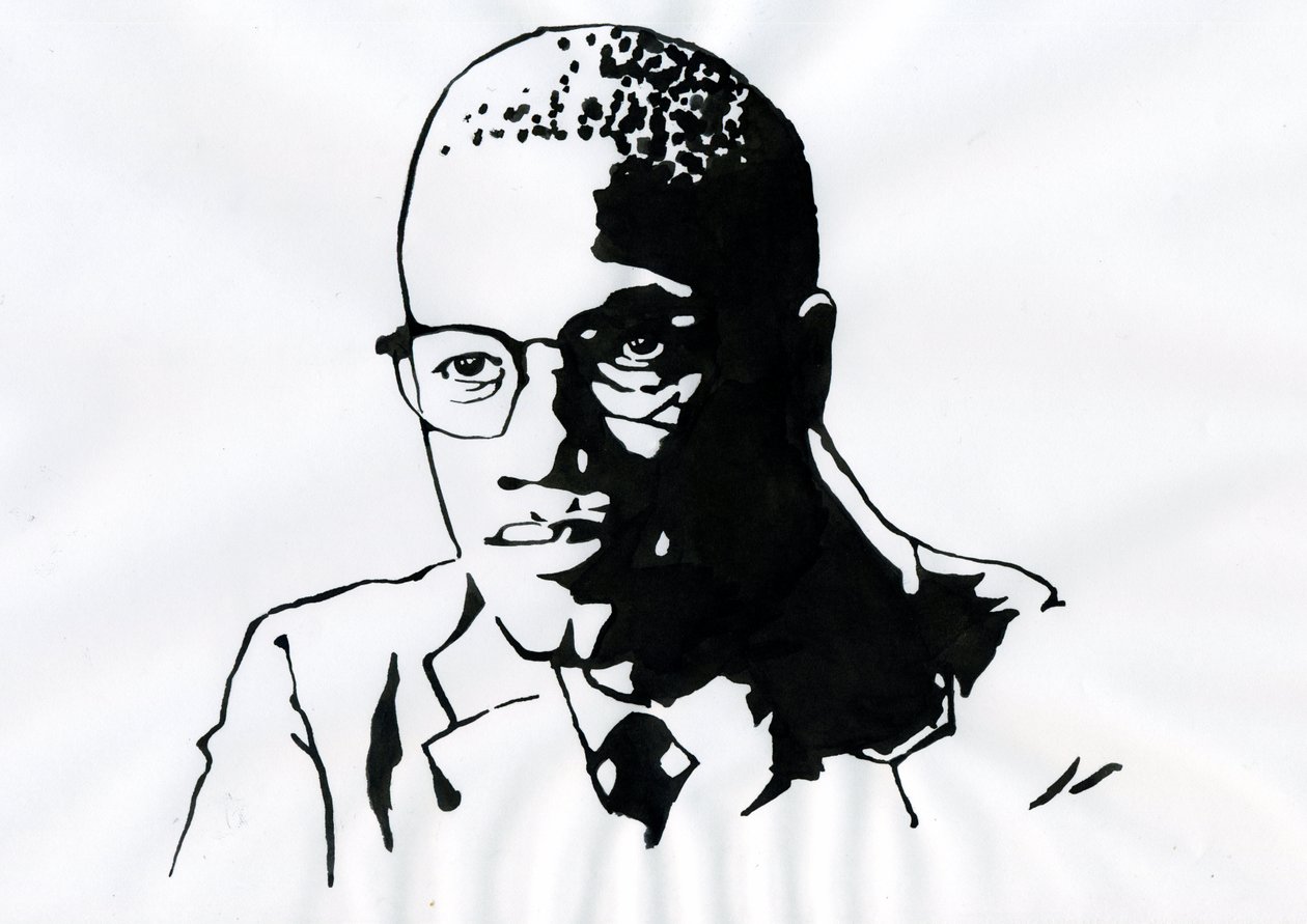 Malcolm X (1925-1965) afroamerikansk aktivist av Alessandro Lonati