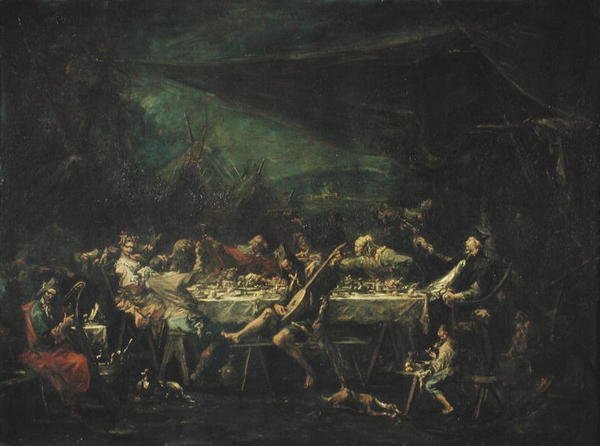Bohemsk bryllupsbankett, ca. 1730-35 av Alessandro Magnasco
