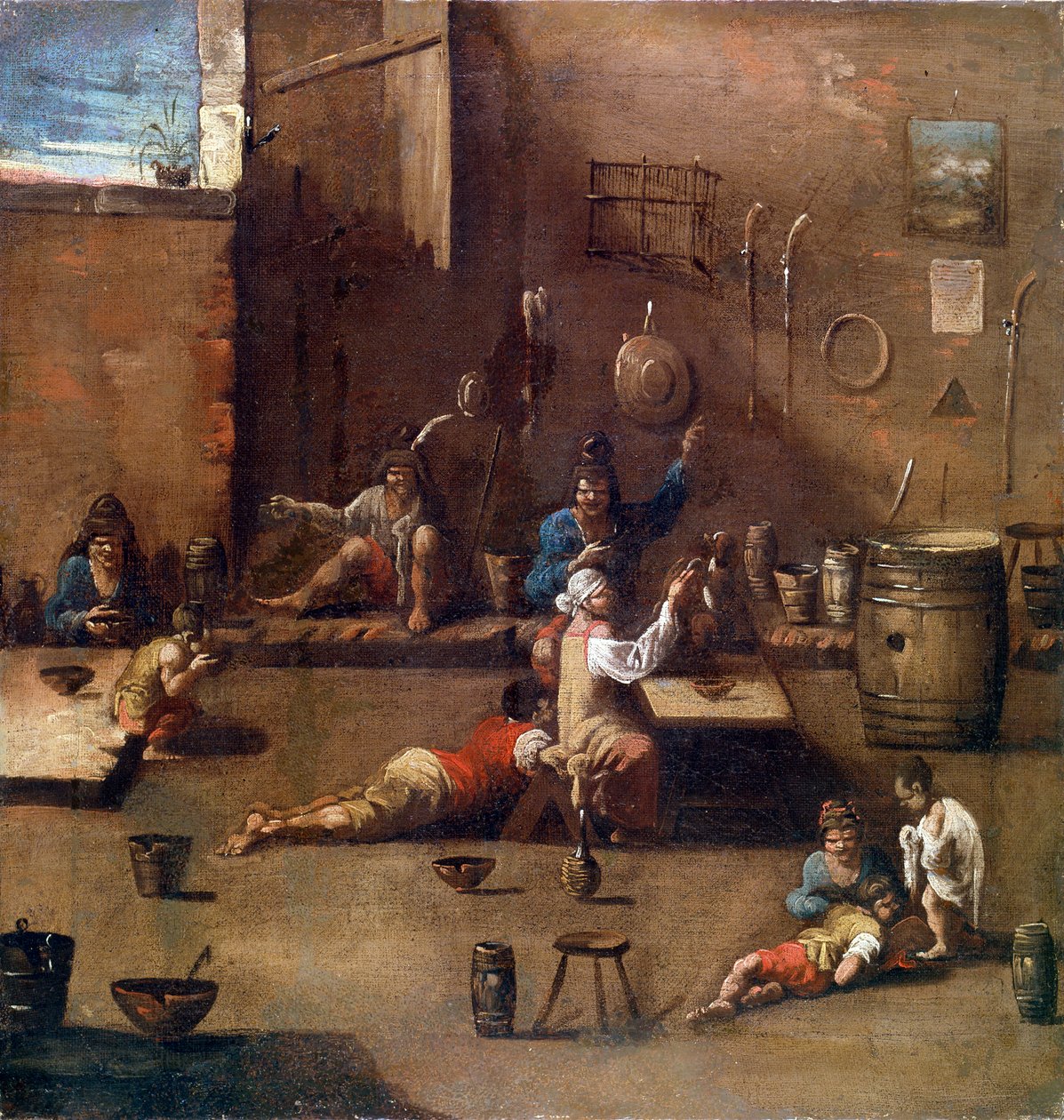 Hundetrening, c1690-1745 av Alessandro Magnasco