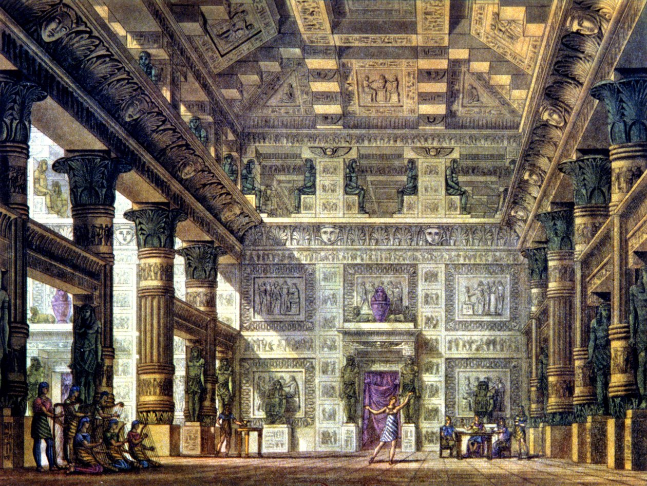 Dansescene i det gamle Egypt i Memphis av Alessandro Sanquirico