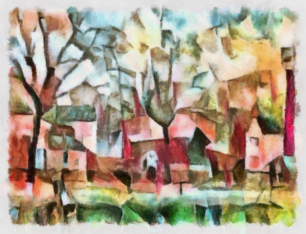 Landskap i rosa, 2016, av Alex Caminker