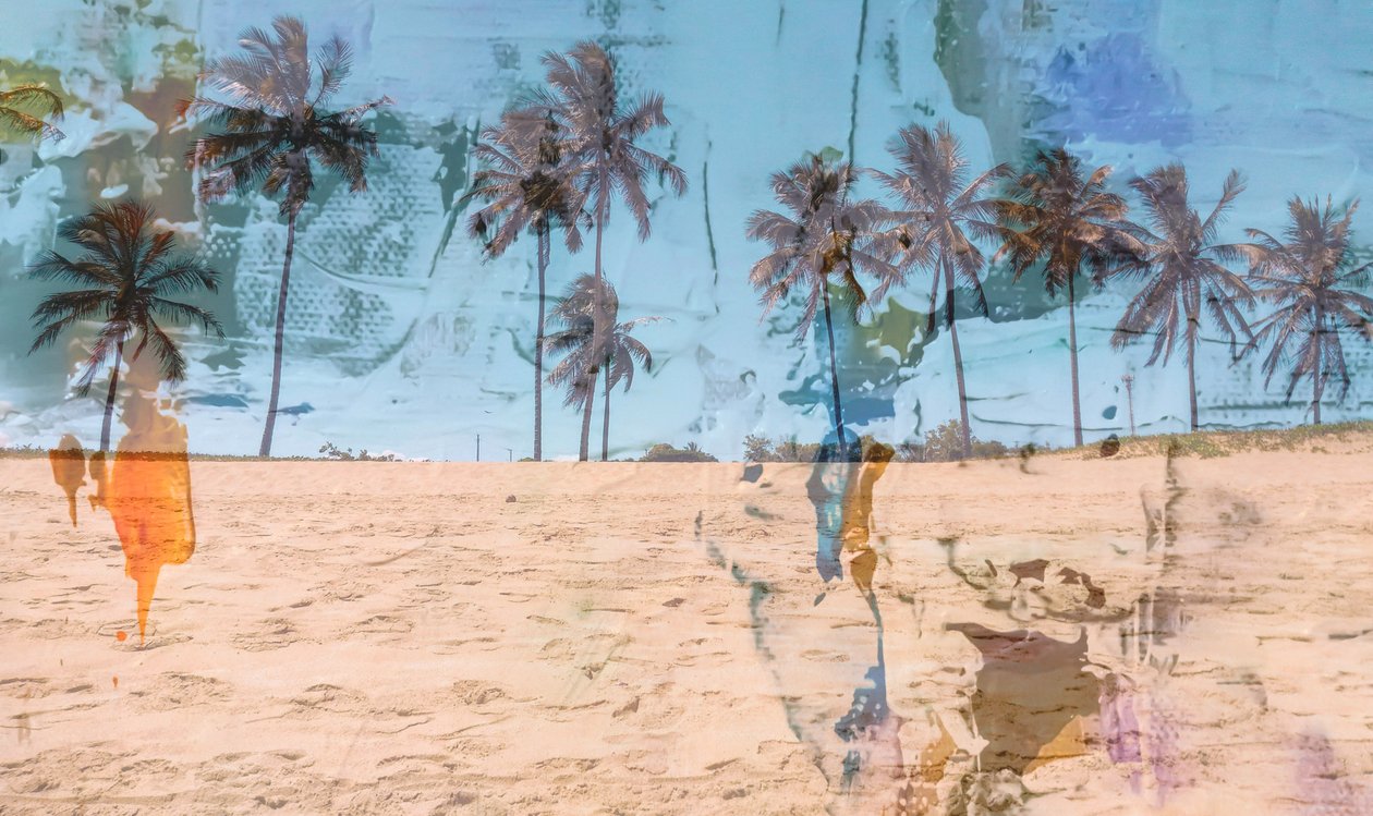 Sand, 2019, (blandet media) av Alex Caminker