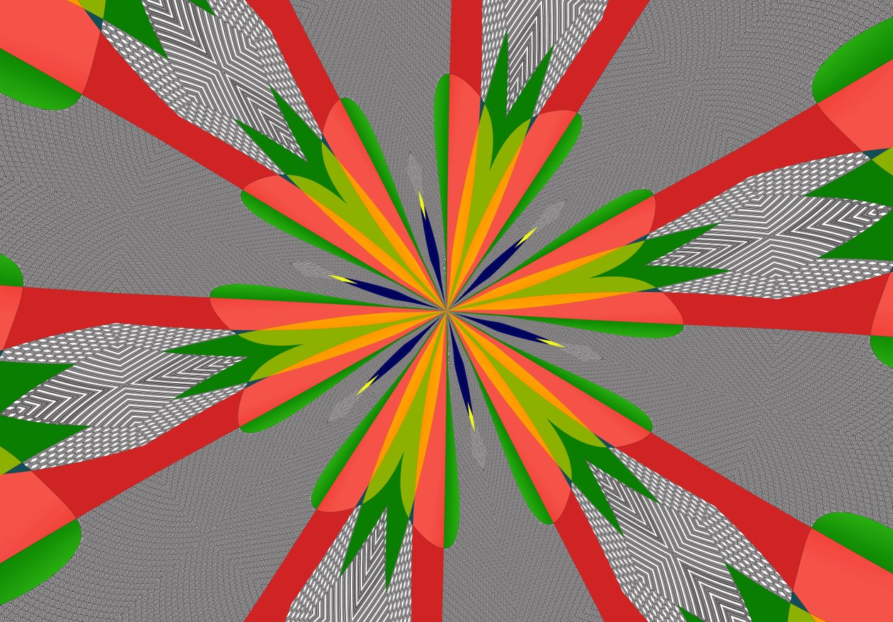 blomster #103,2019,(blandet media) av Alex Caminker