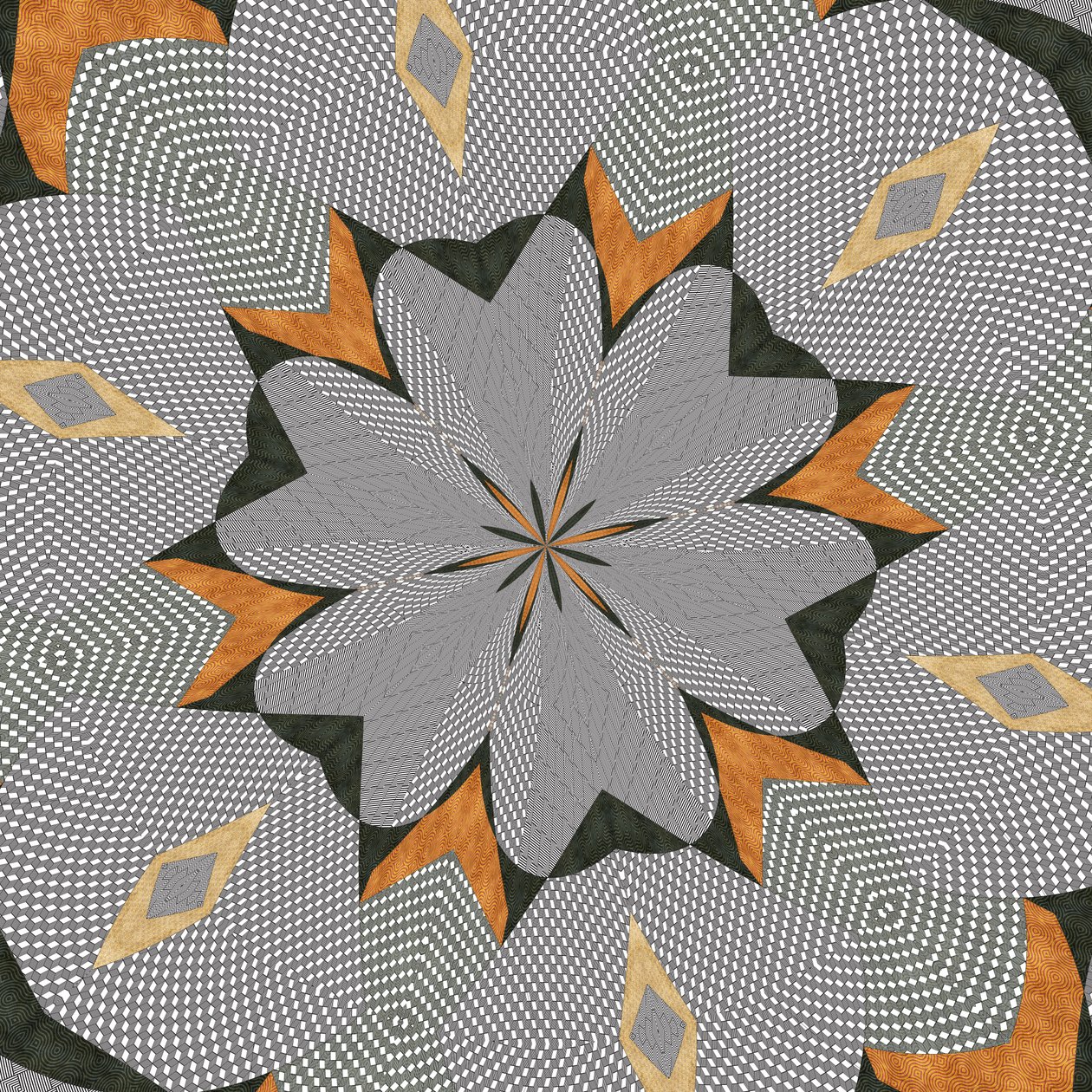 ornament #70,2019,(blandet media) av Alex Caminker
