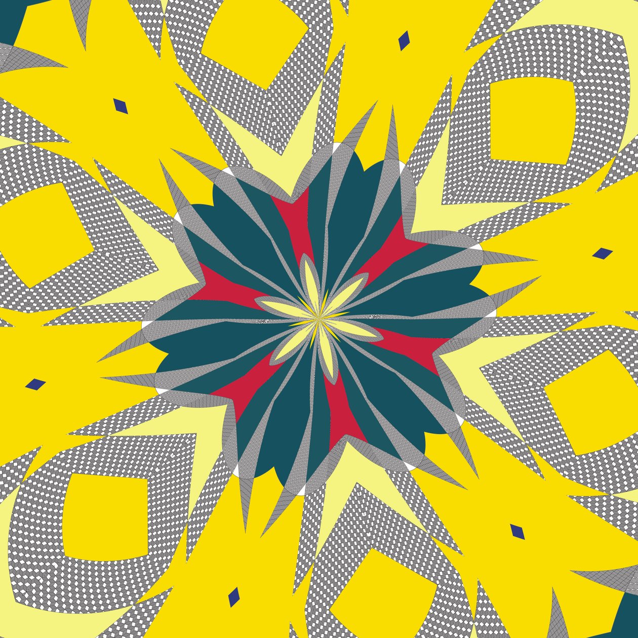 symmetri #12,2019,(blandet media) av Alex Caminker