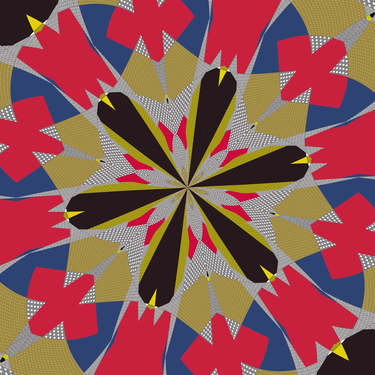 symmetri #16,2019,(blandet media) av Alex Caminker