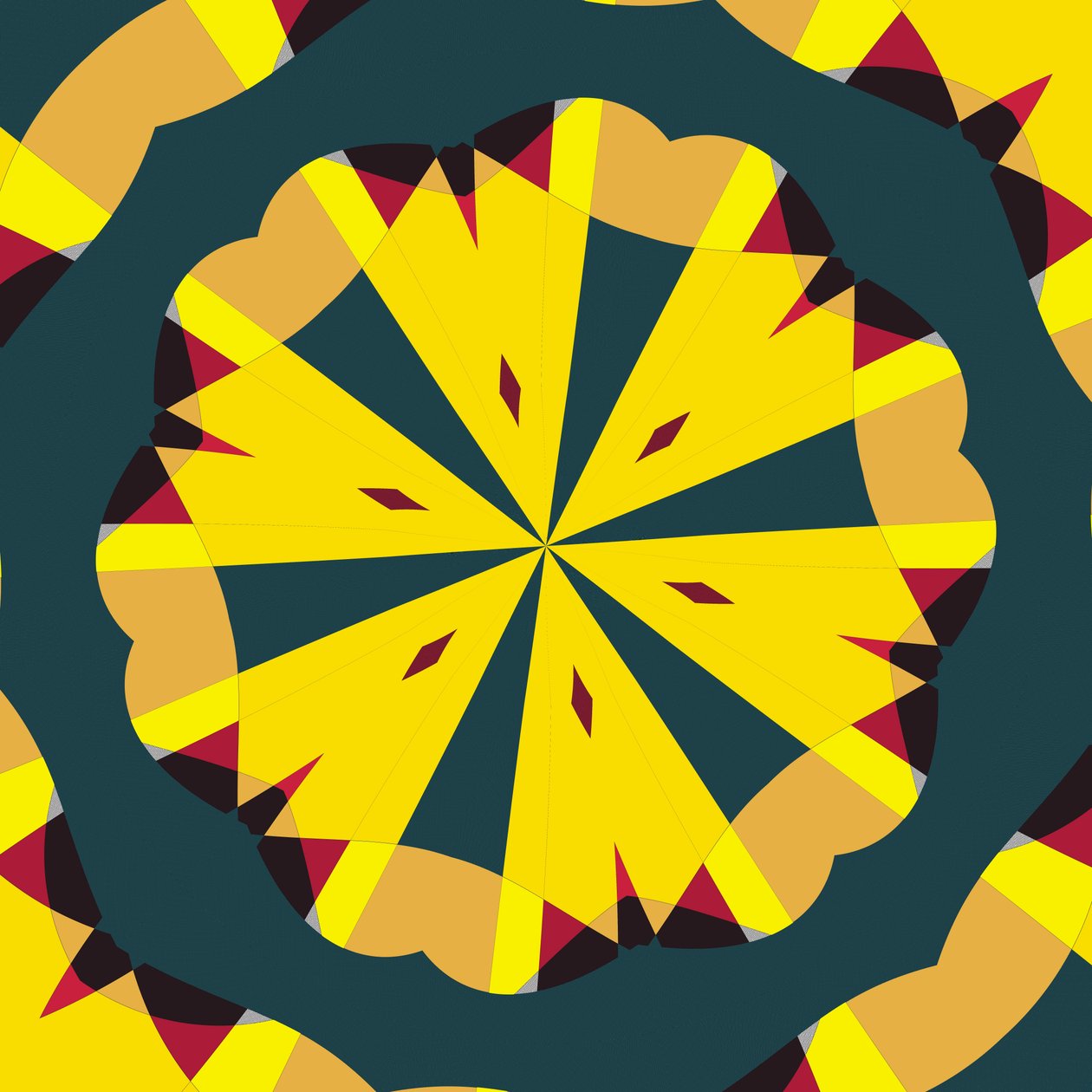 symmetri #53,2019,(blandet media) av Alex Caminker