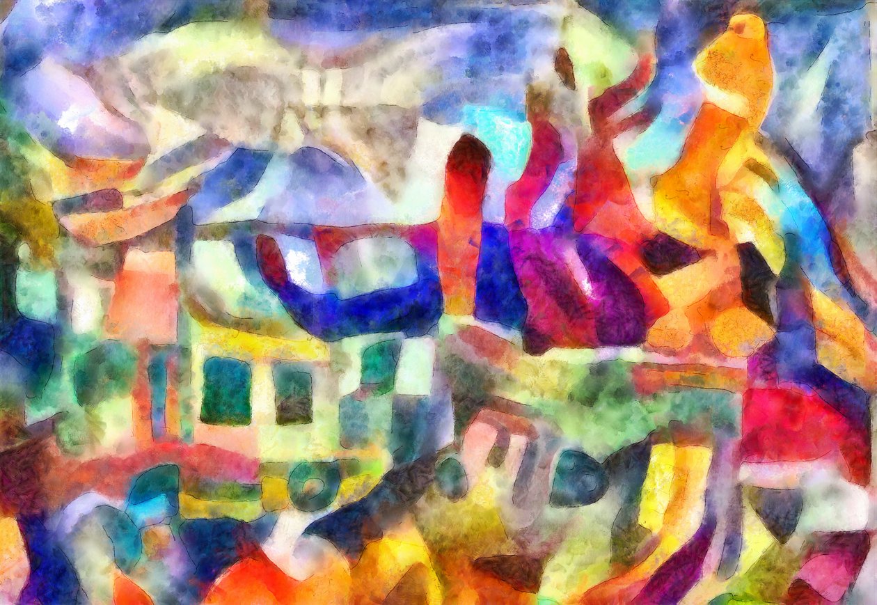 under solen, 2017, (blandet media) av Alex Caminker