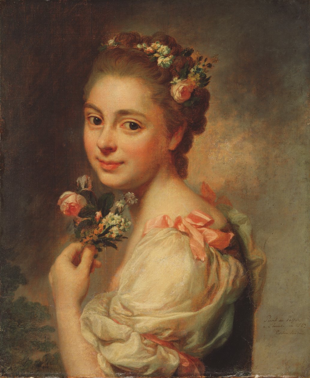 Portrett av kunstnerens kone, Marie Suzanne, 1763 (pastell på lerret) av Alexander Roslin