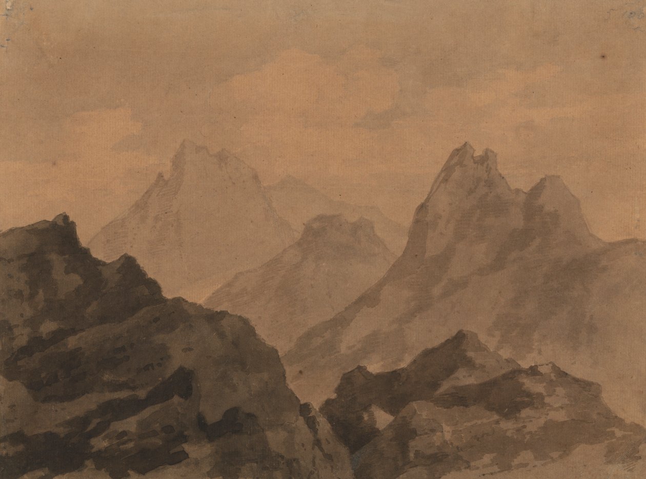 Mountain Tops (A Mountain Study) av Alexander Cozens