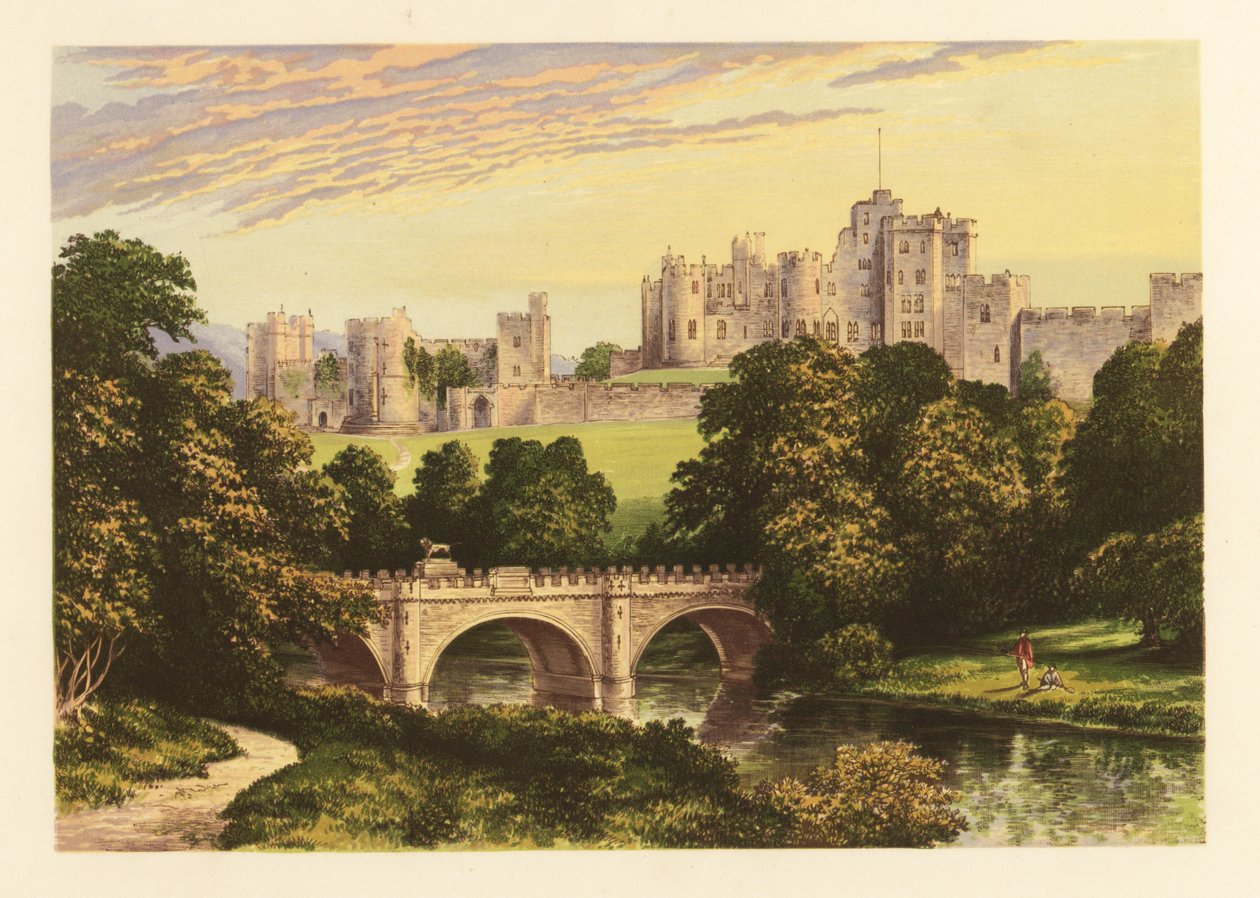 Alnwick Castle, Northumberland, England. av Alexander Francis (after) Lydon