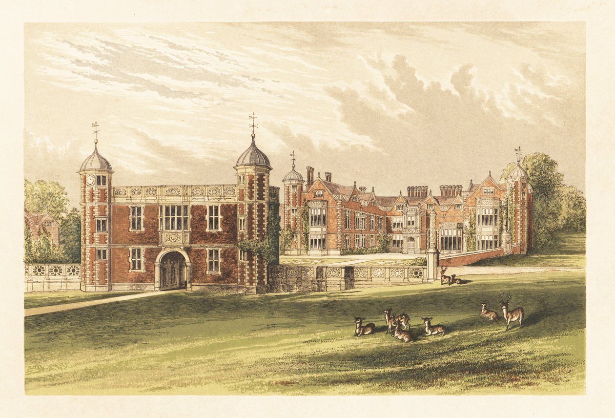 Charlecote, Warwick, England. ,1880 (gravering) av Alexander Francis (after) Lydon