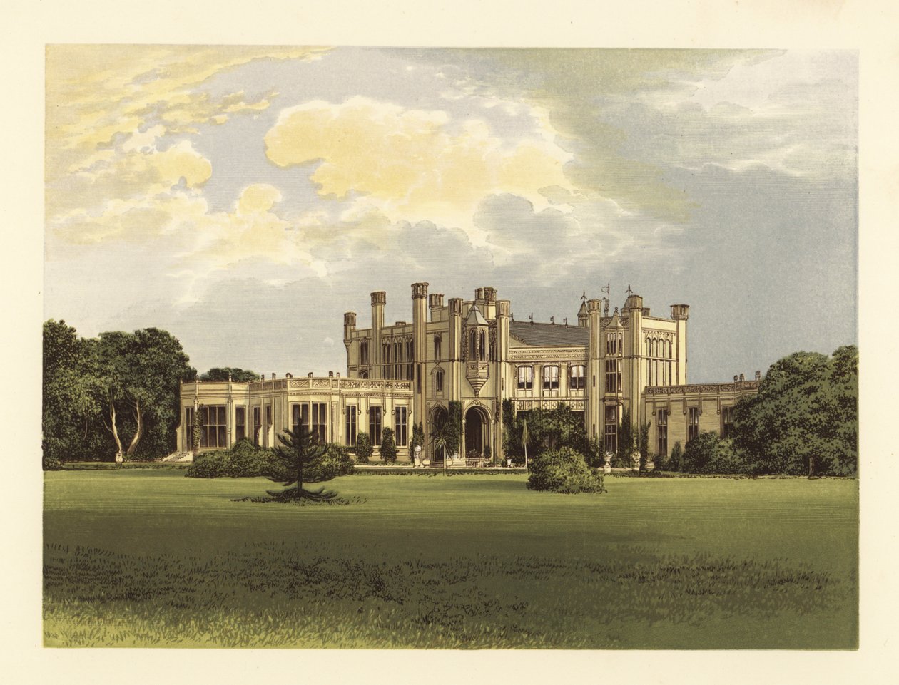 Highcliffe Castle, Hampshire, England. av Alexander Francis (after) Lydon
