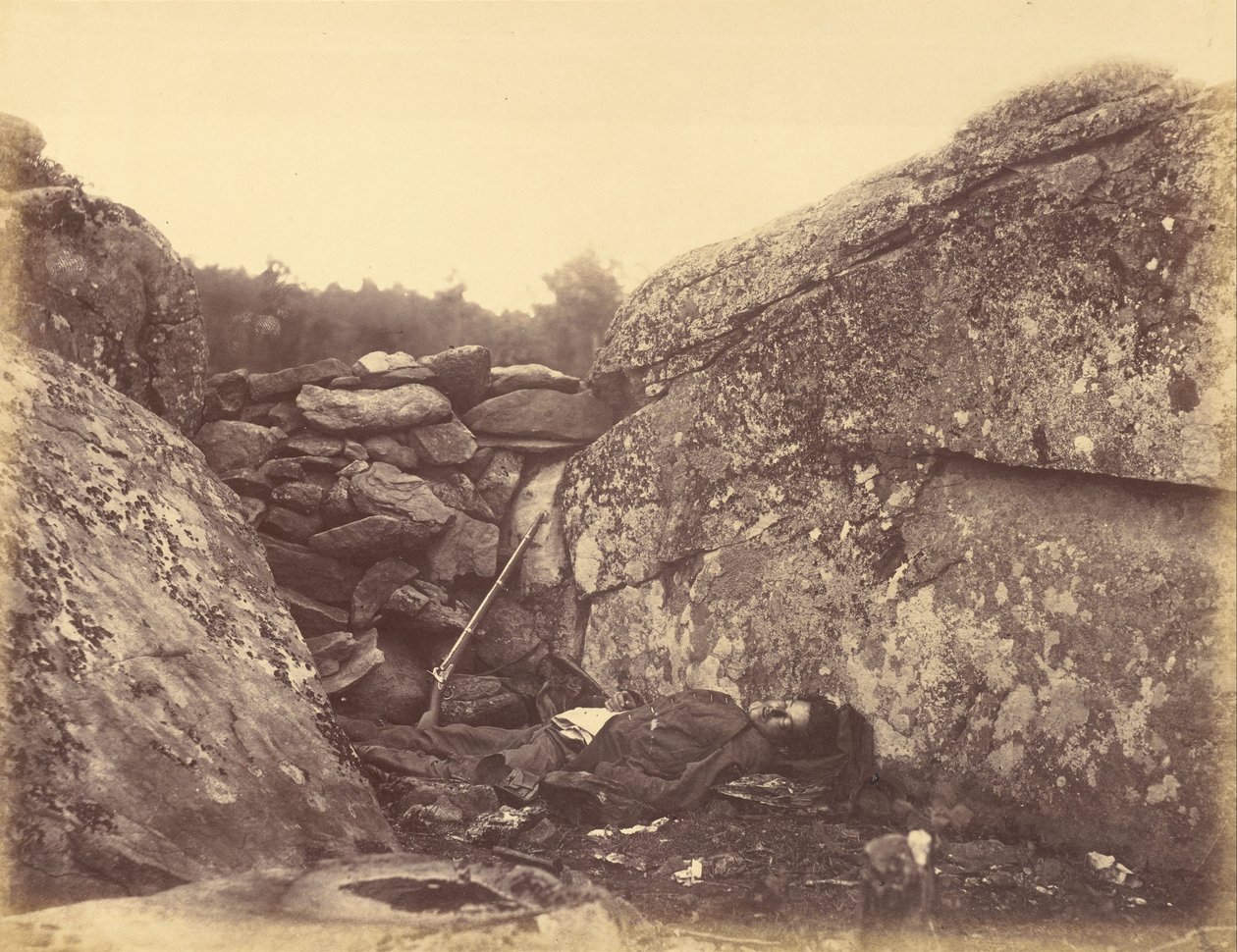Hjemmet til en opprørsk skarpskytter, Gettysburg av Alexander Gardner