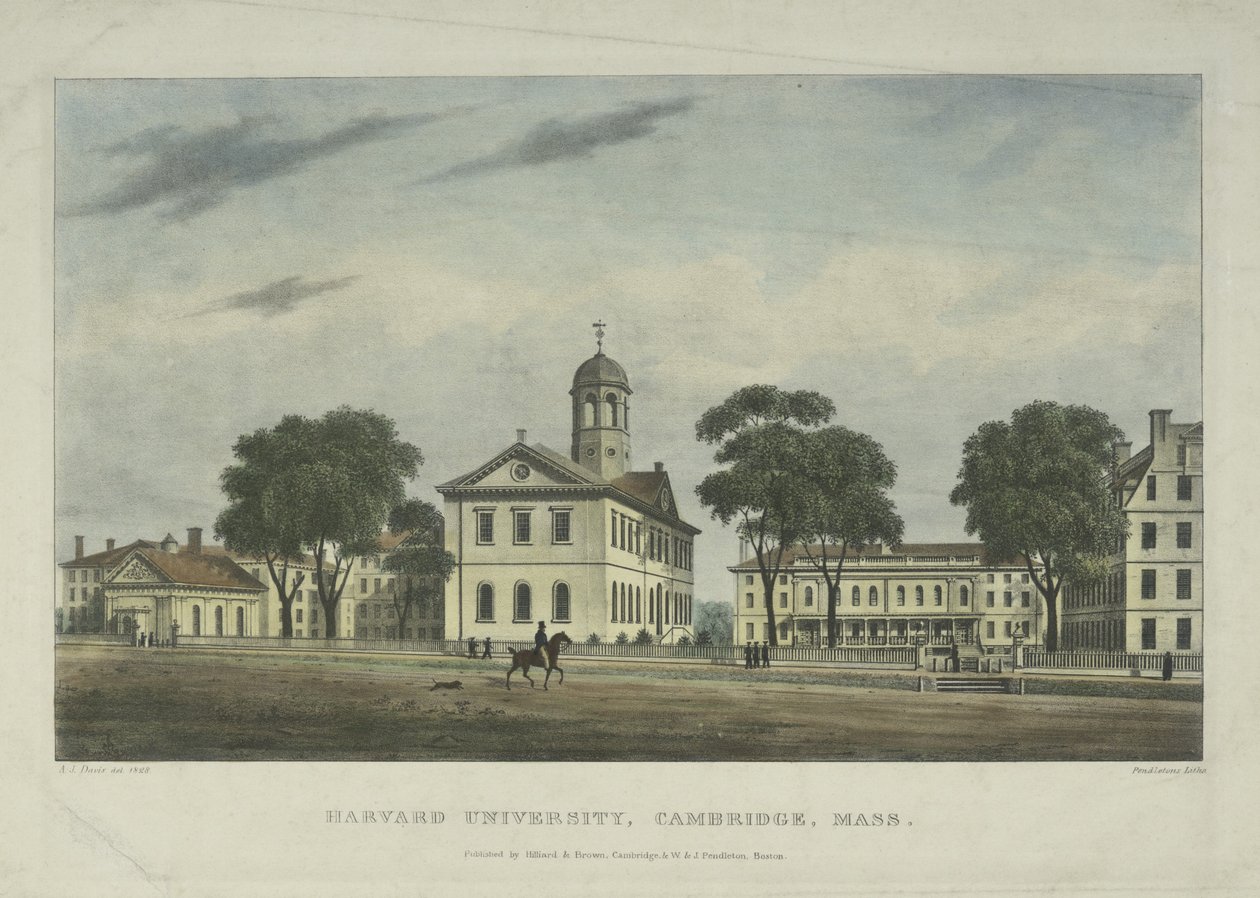 Harvard University, Cambridge, Massachusetts, 1828 av Alexander Jackson Davis